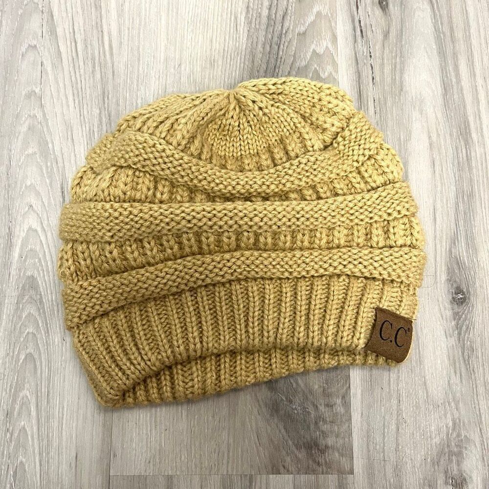 C.C Hat Women's OS Mustard Yellow‎ Knit Beanie